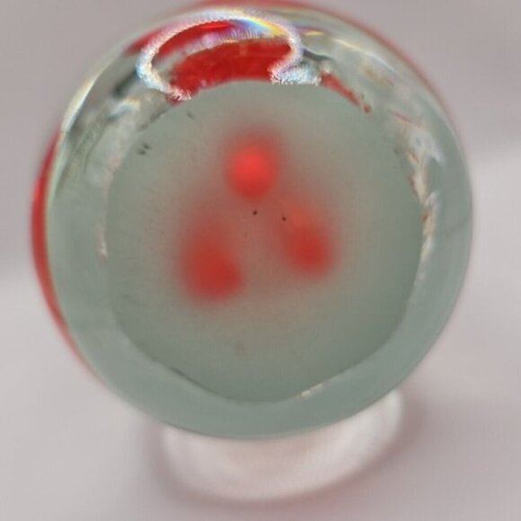 Paperweight Dancing Flamingo Sommerso Art Glass 9"x6" Clear and Red 8 lb - Picture 10 of 16